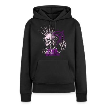 Skeleton Punk Iroquois Anarchie Majeur Viol - Sweat à capuche Premium bio Femme - noir - Devant - Julia (174cm)