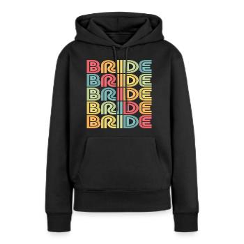 Retro Bride Matching Mariage Couple Fiançailles - Sweat à capuche Premium bio Femme - noir - Devant - Julia (174cm)