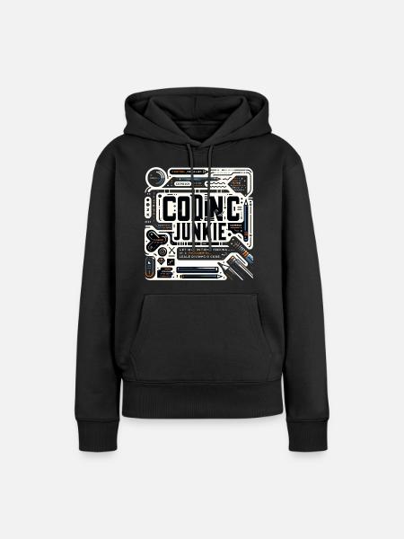 Coding Junkie 11 - Frauen Premium Bio Hoodie - Schwarz