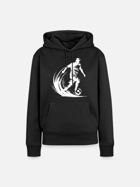 Fußballspieler Grafik - Frauen Premium Bio Hoodie - Schwarz