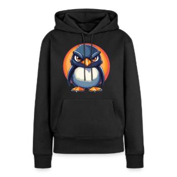 Grummeliger Pinguin - Frauen Premium Bio Hoodie - Schwarz - Vorne - Julia (174cm)