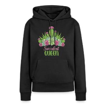 Plantes Succulentes Reine Cactus Femmes - Sweat à capuche Premium bio Femme - noir - Devant - Julia (174cm)