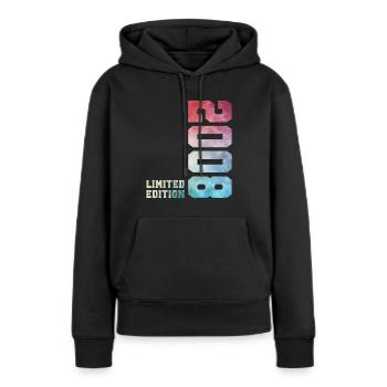 18. Geburtstag Limited Edition 2008 Jahrgang 2008 - Frauen Premium Bio Hoodie - Schwarz - Vorne - Julia (174cm)