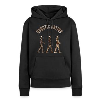 Nation robotique 5 - Sweat à capuche Premium bio Femme - noir - Devant - Julia (174cm)