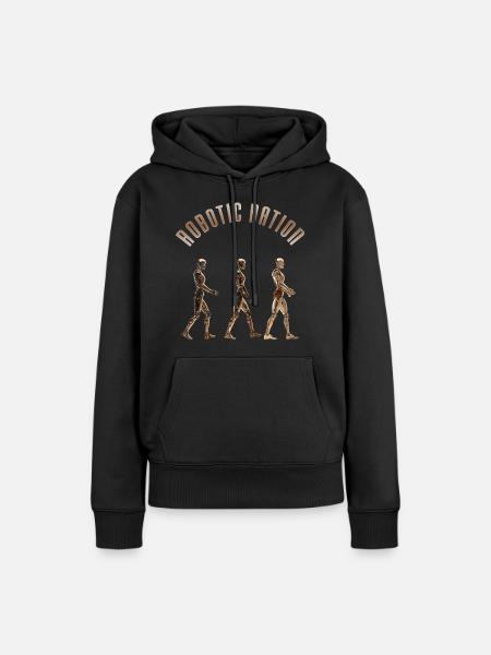 Roboter-Nation 5 - Frauen Premium Bio Hoodie - Schwarz