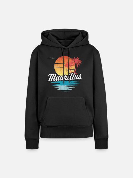 Mauritius - Frauen Premium Bio Hoodie - Schwarz