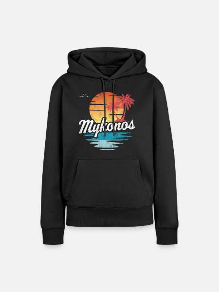 Mykonos - Frauen Premium Bio Hoodie - Schwarz