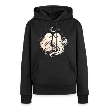 Duo fantomatique dans des tourbillons au clair de lune - Sweat à capuche Premium bio Femme - noir - Devant - Julia (174cm)
