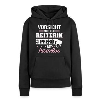 Pferd Pferdesprüche Reiterin Geschenk - Frauen Premium Bio Hoodie - Schwarz - Vorne - Julia (174cm)