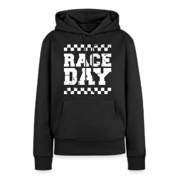 race day Zielflagge Autorennen Formel Racing Logo - Frauen Premium Bio Hoodie - Schwarz - Vorne - Julia (174cm)