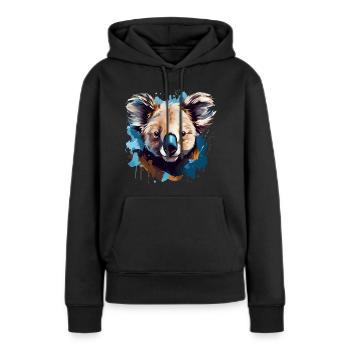 Koala's Eucalyptus Haven - Women’s Premium Organic Hoodie - black - Front - Julia (174cm)