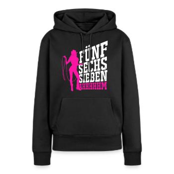 cow-boy - Sweat à capuche Premium bio Femme - noir - Devant - Julia (174cm)