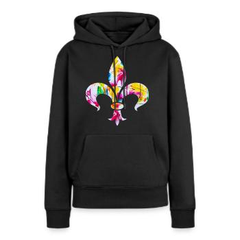 Fleur de Lys T-shirt - Frauen Premium Bio Hoodie - Schwarz - Vorne - Julia (174cm)