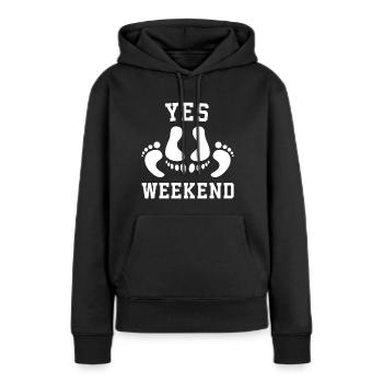 Füße Erotischer Frecher Spruch Geschenkidee - Frauen Premium Bio Hoodie - Schwarz - Vorne - Julia (174cm)