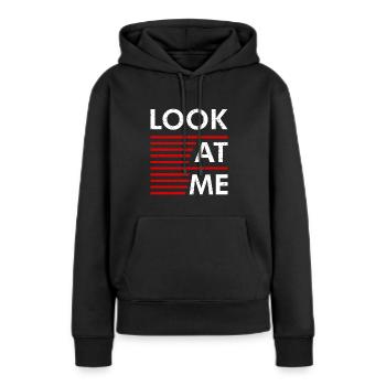 Déclaration Regardez-moi - Sweat à capuche Premium bio Femme - noir - Devant - Julia (174cm)