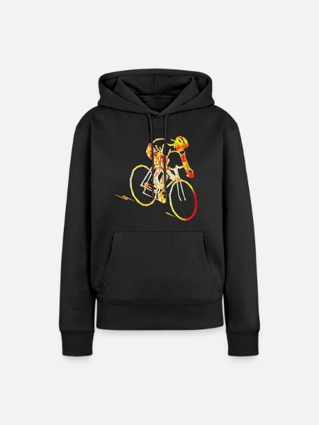 Rennradfahrer - Frauen Premium Bio Hoodie - Schwarz