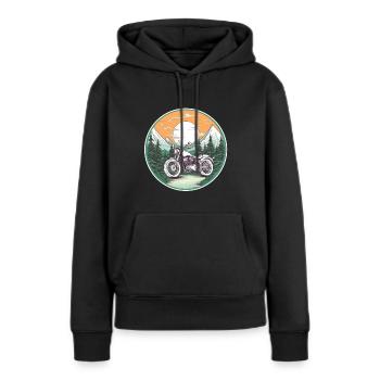 Motorrad Tour im Grünen Motorradfahrer Biker - Frauen Premium Bio Hoodie - Schwarz - Vorne - Julia (174cm)