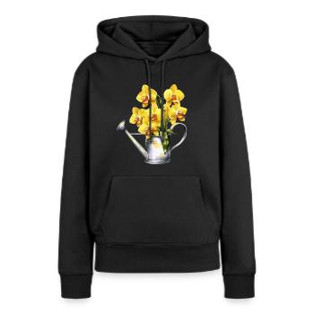 Gießkanne Blumen Blüten Orchidee Gelb Hochzeit - Frauen Premium Bio Hoodie - Schwarz - Vorne - Julia (174cm)