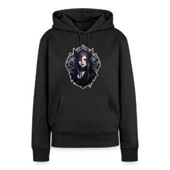 Goth Girl Gothic Red Vampire Mystical Bat - Women’s Premium Organic Hoodie - black - Front - Julia (174cm)