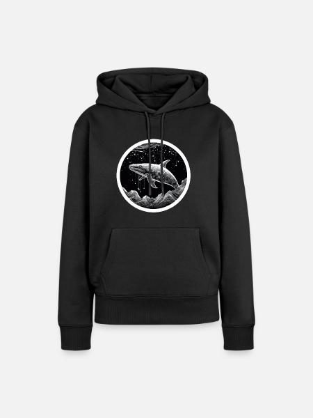 Wal - Frauen Premium Bio Hoodie - Schwarz