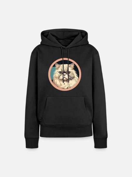 Perserkatze - Frauen Premium Bio Hoodie - Schwarz