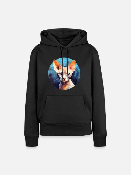 Devon Rex Katze - Frauen Premium Bio Hoodie - Schwarz