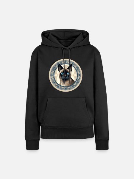 Siamkatze - Frauen Premium Bio Hoodie - Schwarz