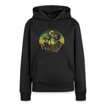 Duo de zombies - Sweat à capuche Premium bio Femme - noir - Devant - Julia (174cm)