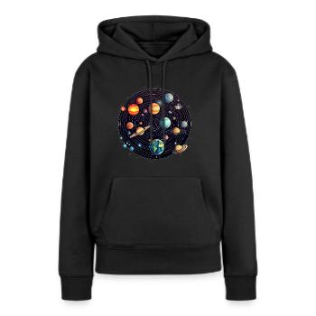 Universum Sonne Sonnensystem Galaxie Sterne - Frauen Premium Bio Hoodie - Schwarz - Vorne - Julia (174cm)