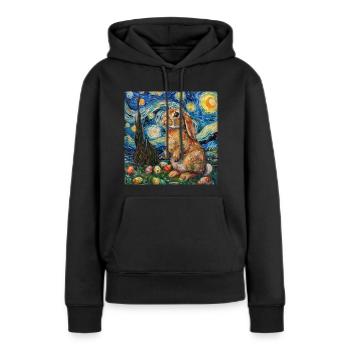 Lapin de Pâques, Pâques, Lapin - Sweat à capuche Premium bio Femme - noir - Devant - Julia (174cm)