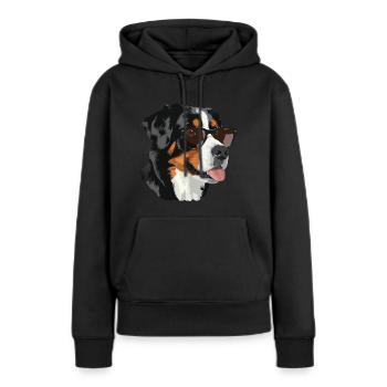 Grosser Schweizer Sennenhund - Frauen Premium Bio Hoodie - Schwarz - Vorne - Julia (174cm)