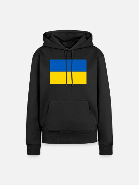 Flagge der Ukraine - Frauen Premium Bio Hoodie - Schwarz