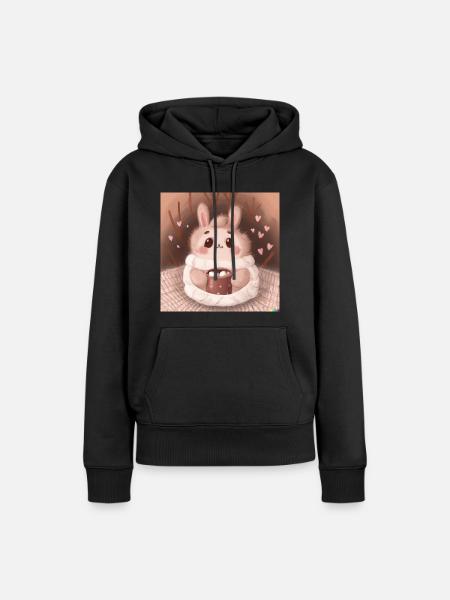 Fluffiges Tierchen - Frauen Premium Bio Hoodie - Schwarz