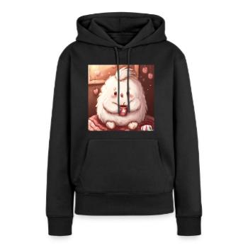 Fluffiges Tierchen - Frauen Premium Bio Hoodie - Schwarz - Vorne - Julia (174cm)