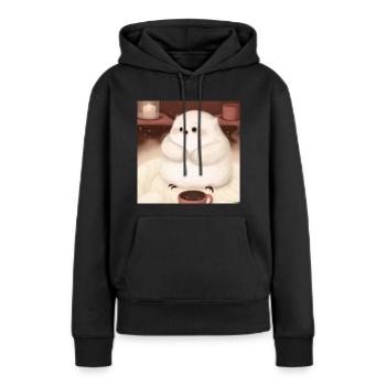 Fluffiges Tierchen - Frauen Premium Bio Hoodie - Schwarz - Vorne - Julia (174cm)