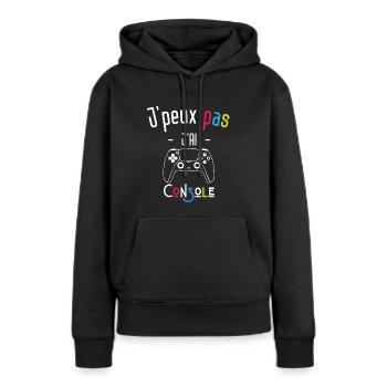 Ich kann keine Konsole haben - Frauen Premium Bio Hoodie - Schwarz - Vorne - Julia (174cm)