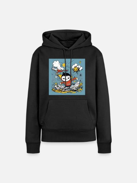 Held, Teppich, Fliegen - Frauen Premium Bio Hoodie - Schwarz