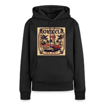 Cuba Oldschool Retro Us Car - Frauen Premium Bio Hoodie - Schwarz - Vorne - Julia (174cm)