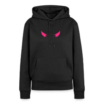 cornes diable - Sweat à capuche Premium bio Femme - noir - Devant - Julia (174cm)