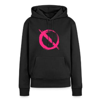 Interdiction interdite - Sweat à capuche Premium bio Femme - noir - Devant - Julia (174cm)