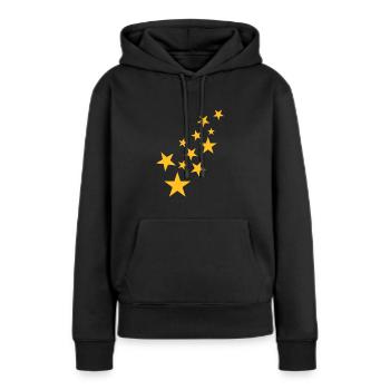 Modèle astérisque symbole étoile - Sweat à capuche Premium bio Femme - noir - Devant - Julia (174cm)