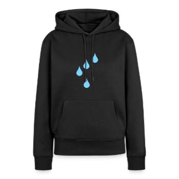 Icône de gouttes de pluie gouttes de pluie - Sweat à capuche Premium bio Femme - noir - Devant - Julia (174cm)