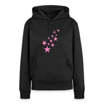 Icône de motif astérisque étoile rose - Sweat à capuche Premium bio Femme - noir - Devant - Julia (174cm)
