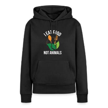 Cadeau végétalien sans viande et sans viande - Sweat à capuche Premium bio Femme - noir - Devant - Julia (174cm)