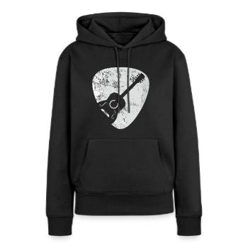 Akustische Gitarre Plektrum Geschenk - Frauen Premium Bio Hoodie - Schwarz - Vorne - Julia (174cm)
