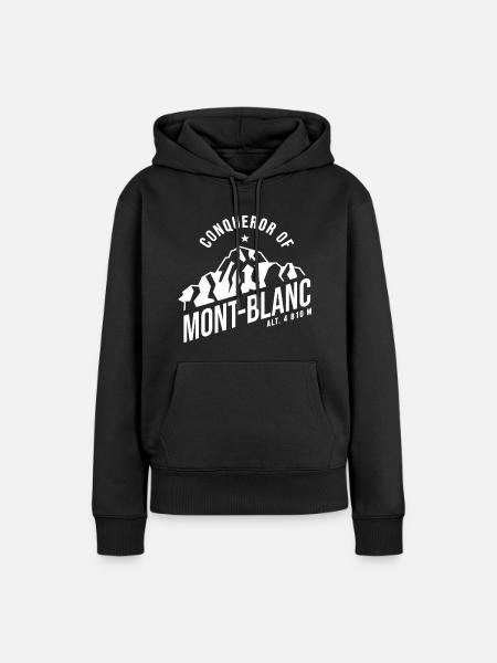 Bezwinger des Mont Blanc - Frauen Premium Bio Hoodie - Schwarz