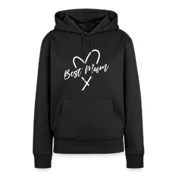 Best Mum Heart - Women’s Premium Organic Hoodie - black - Front - Julia (174cm)