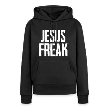 Monstre de Jésus - Sweat à capuche Premium bio Femme - noir - Devant - Julia (174cm)