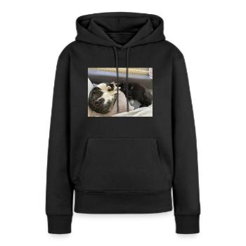 computer, laptop - Frauen Premium Bio Hoodie - Schwarz - Vorne - Julia (174cm)