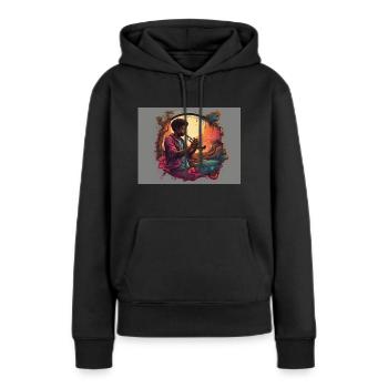 Trompeter - Frauen Premium Bio Hoodie - Schwarz - Vorne - Julia (174cm)
